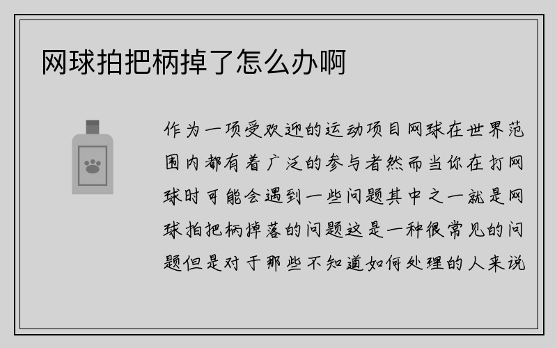 网球拍把柄掉了怎么办啊