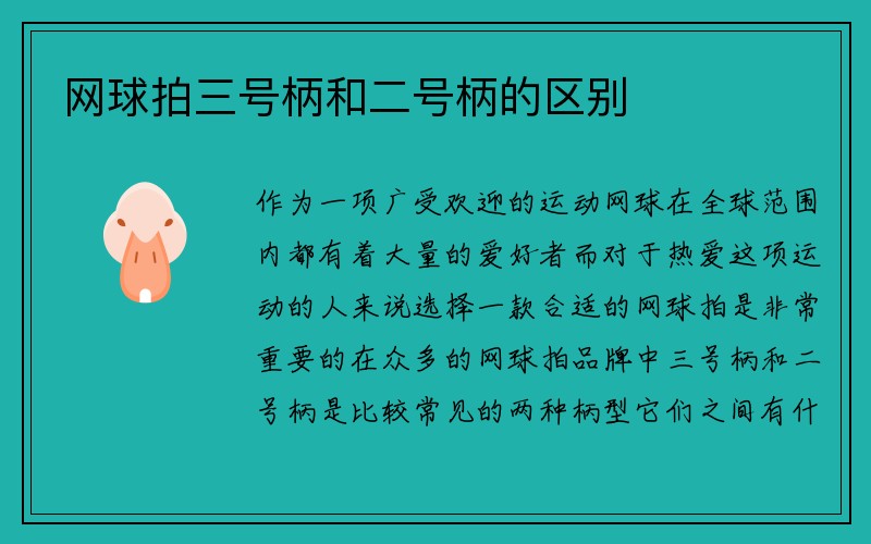 网球拍三号柄和二号柄的区别